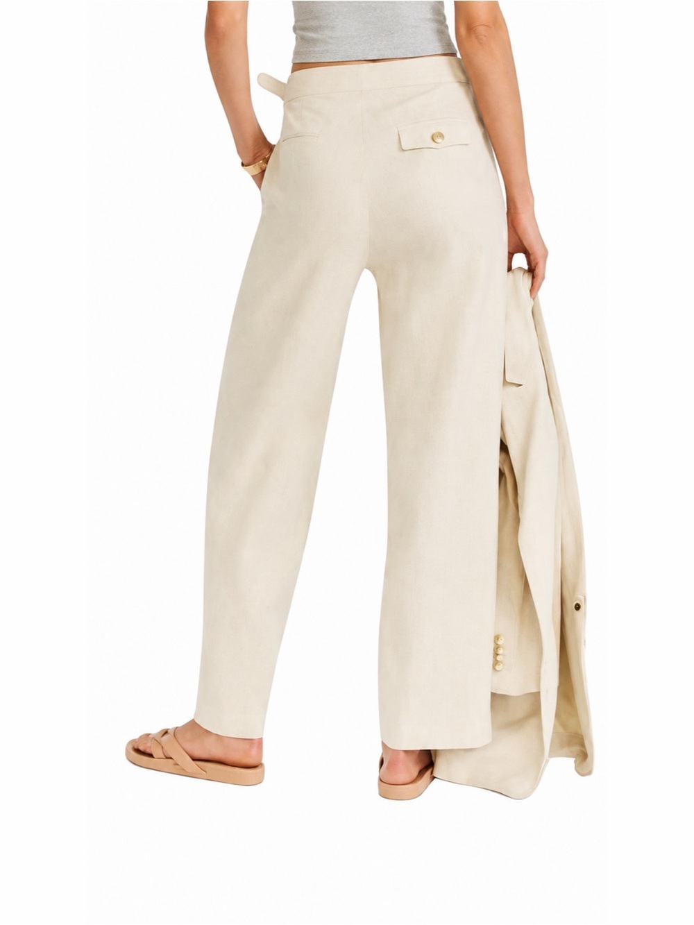 J. Crew Collection Linen Blend Wide Leg Pants - Picture 2 of 9